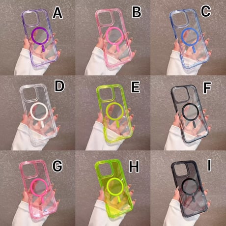【即納商品】L62252 カラフルクリア MagSafe対応ケース