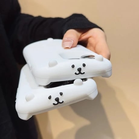 S74644 つぶらなシロクマフェイス iPhoneケース