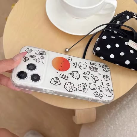 S75430 ゆるかわイラストサンセット iPhoneケース