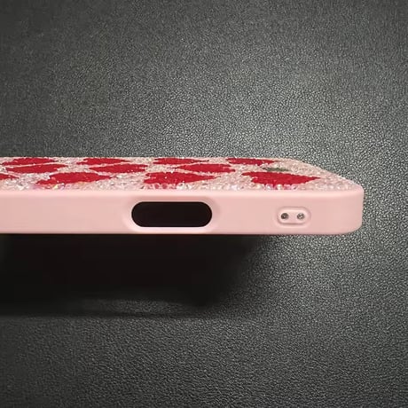 S74986 ラメハートシャワー iPhoneケース