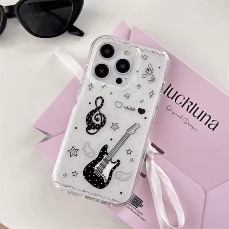 S74975 ギターストラップ付きロックミュージック iPhoneケース