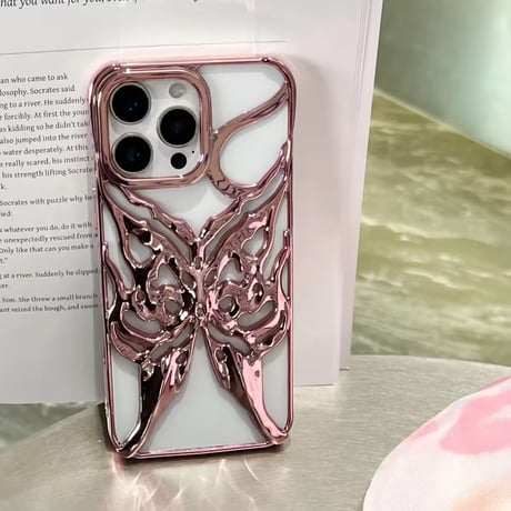S74708 メタリックバタフライアーマーiPhoneケース
