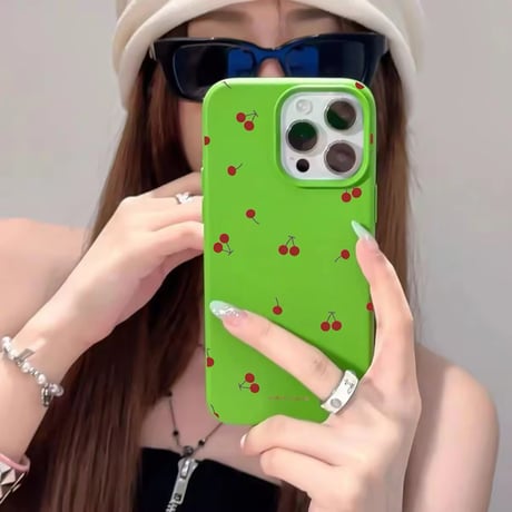 S74527 チェリーパターンiPhoneケース