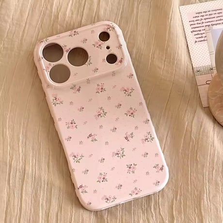 S75399 くすみカラーミニブーケiPhoneケース
