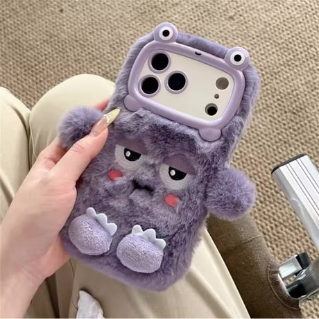 S75255 もこもこおめめ アニマルiPhoneケース