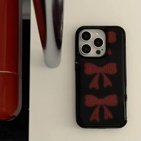 S75329 リボンモチーフ柄 iPhoneケース