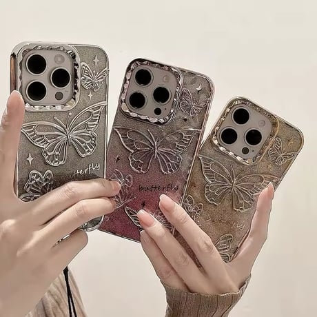 S74339 グリッターバタフライ iPhoneケース