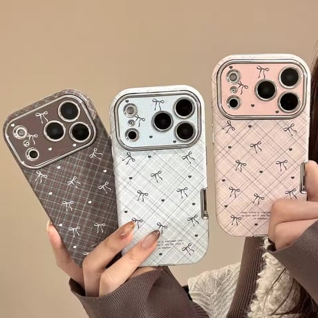 S75261 リボンドットチェック iPhoneケース