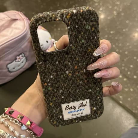 S74181 あったかツイード風 iPhoneケース