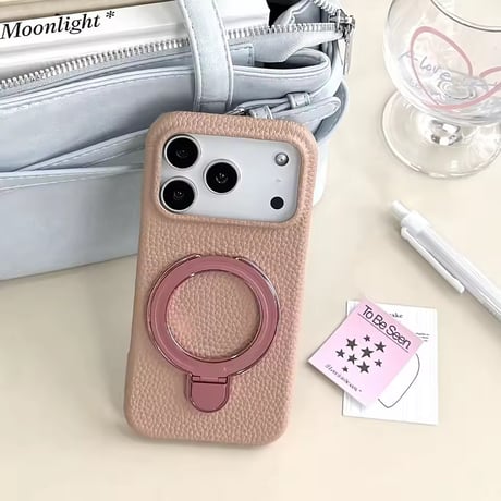 K22943 レザーライクリング付き iPhoneケース