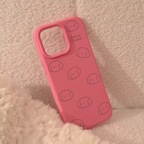 S74794 ふわふわドッグ柄iPhoneケース