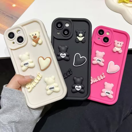 S74438 スイートベアデコ iPhoneケース