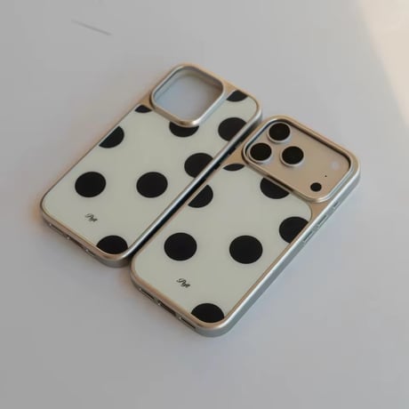 S75444 ポップドット×メタルフレームiPhoneケース