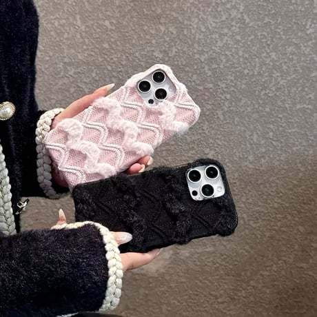 S74298 もこもこニットパターンのiPhoneケース
