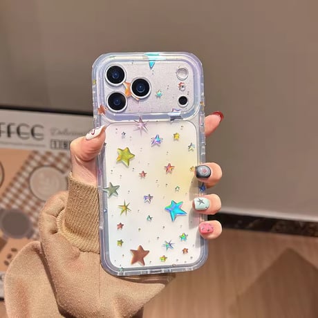 S75457 ホログラムスタースパークルクリアiPhoneケース