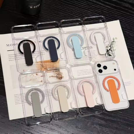 K23056 カラーポップMagSafeスタンドグリップ付きクリアケース