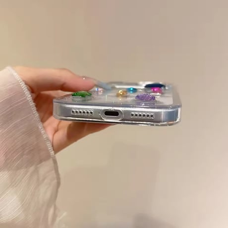 L62438 ジュエルストーンデコクリアiPhoneケース