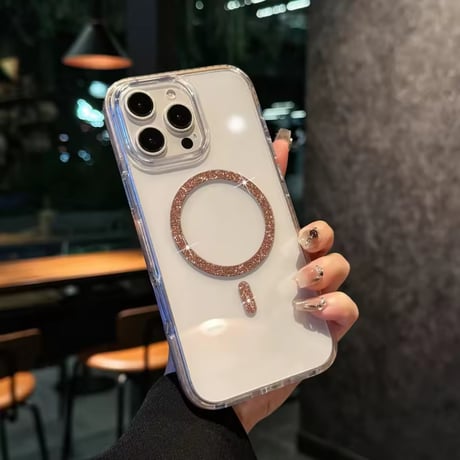 L62219 きらきらサークルMagSafe対応iPhoneケース