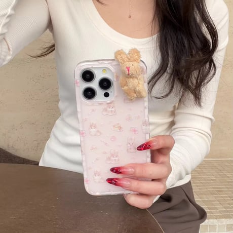 S74559 もふもふうさちゃんのiPhoneケース