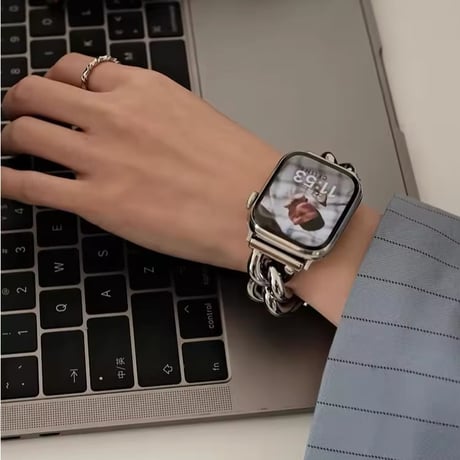 【即納商品】N00135 チェーンリンクメタル Apple Watchバンド