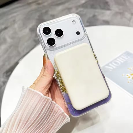 L62475 きらめきグリッターウェーブ MagSafe対応 iPhoneケース