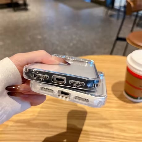 L62361 きらめきストーンフレーム クリア iPhoneケース