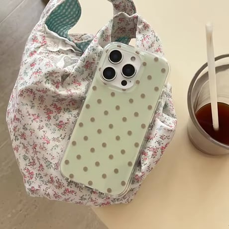 S75036 くすみドットクリア iPhoneケース