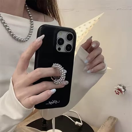 K22847 パールリング付きiPhoneケース