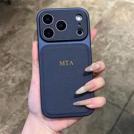 S75704 カスタムネーム レザー調iPhoneケース