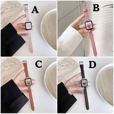 N00086 シンプルレザールック Apple Watchバンド