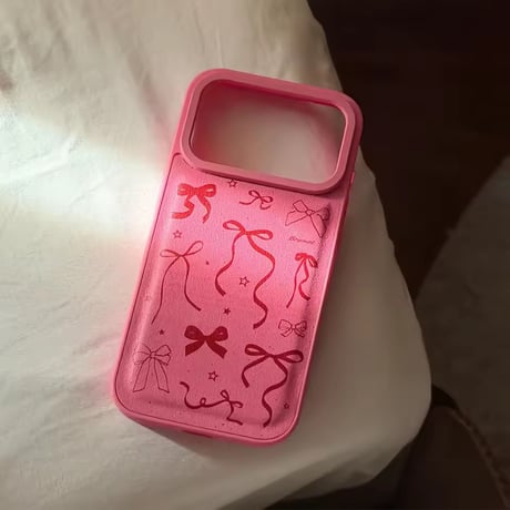 S75390 リボンシャワー ピンクiPhoneケース