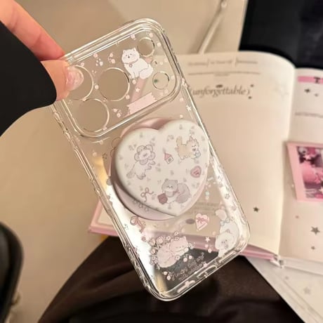 K23185 ねこちゃんハートMagSafeソケット付き iPhoneケース