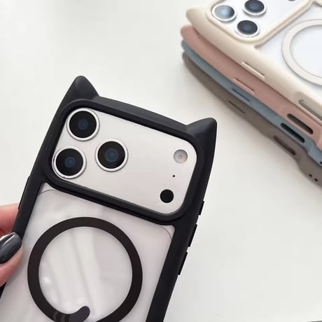 L62435 ねこみみMagSafeリングiPhoneケース