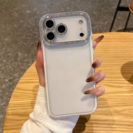 L62361 きらめきストーンフレーム クリア iPhoneケース
