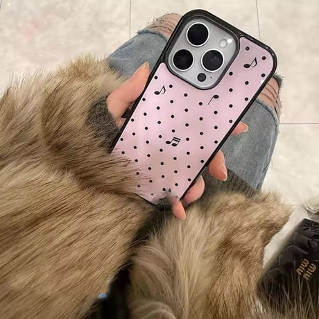 S74846 ミュージックドットのガーリーiPhoneケース