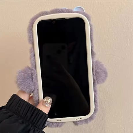 S75255 もこもこおめめ アニマルiPhoneケース