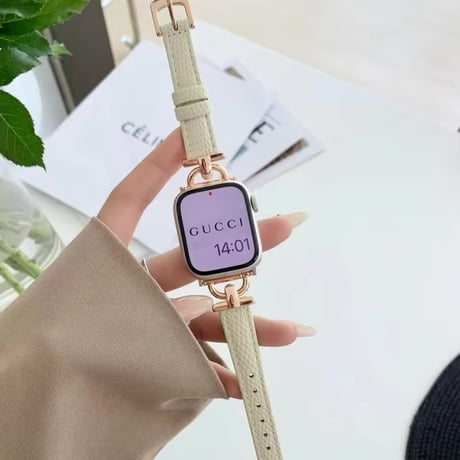 N00169 Hバックル付きレザーデザイン Apple Watchバンド
