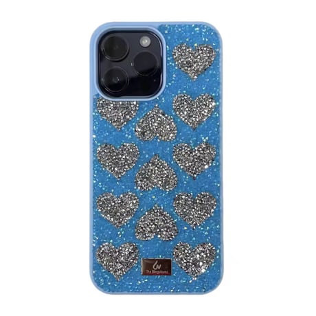 S74986 ラメハートシャワー iPhoneケース