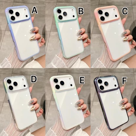 L62336 オーロラフチのクリア iPhoneケース