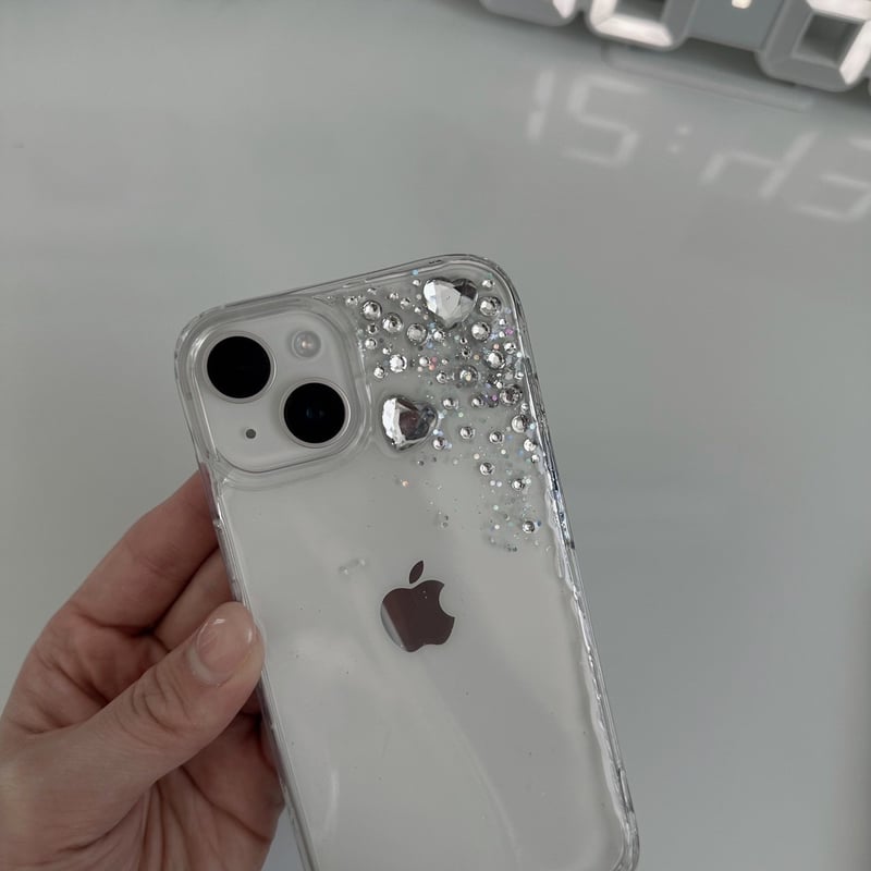 全機種対応◎ ストーン 高品質 おしゃれ クリア ラメ iphoneケース
