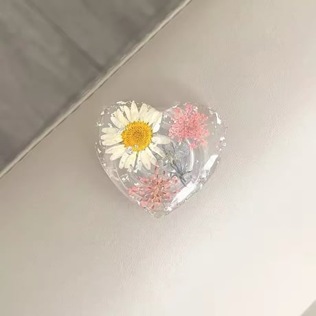 P0326 押し花ハートのグリップスタンド