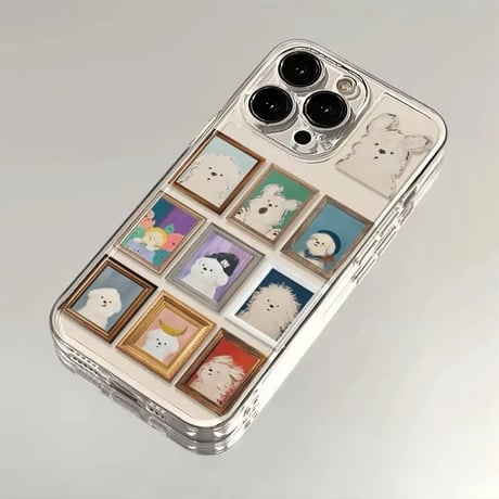 【即納商品】L62173 わんこの美術館クリアiPhoneケース