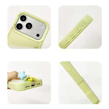K23178 カスタムカラー リップポケット付きiPhoneケース＆チャームストラップセット