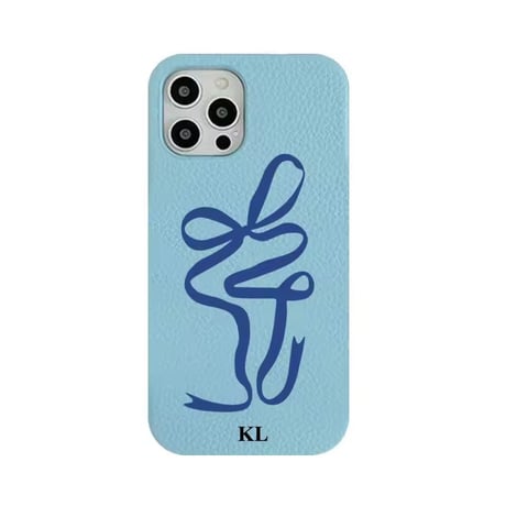 S75179 イニシャル入り ラインリボン iPhoneケース