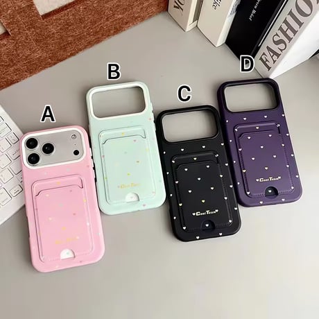 K22997 ドット背面収納iPhoneケース