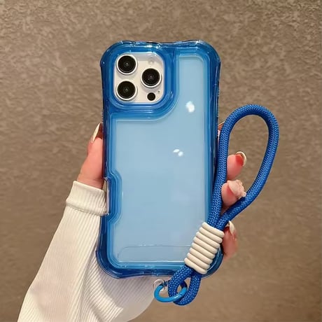 K23169 カラーフレームハンドストラップ付きiPhoneケース