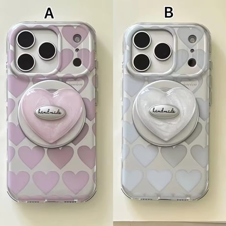 K23090 ハートパターンMagSafeグリップiPhoneケース