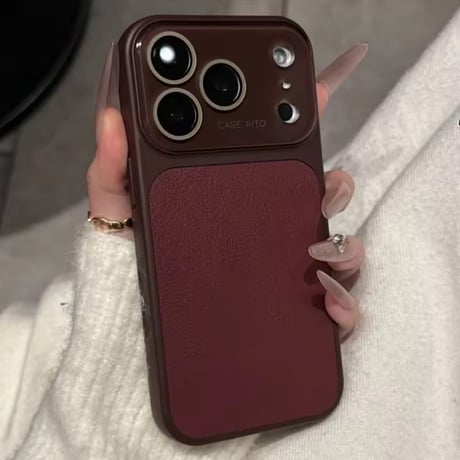 S75237 レザーパネル バイカラーiPhoneケース