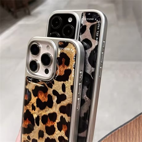 S74313 メタリックレオパード iPhoneケース
