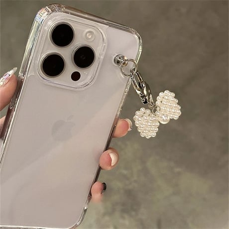 L61959 パールリボンクリアiPhoneケース